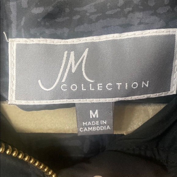 Women's Rain Black Jacket with Gold Accents M - Picture 7 of 9